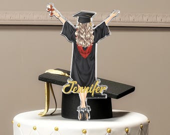 Personalized Graduation Cake Topper, Graduate Custom Ornament Class of 2025 2026, Senior Christmas Gift, Daughter Son Graduation Gift