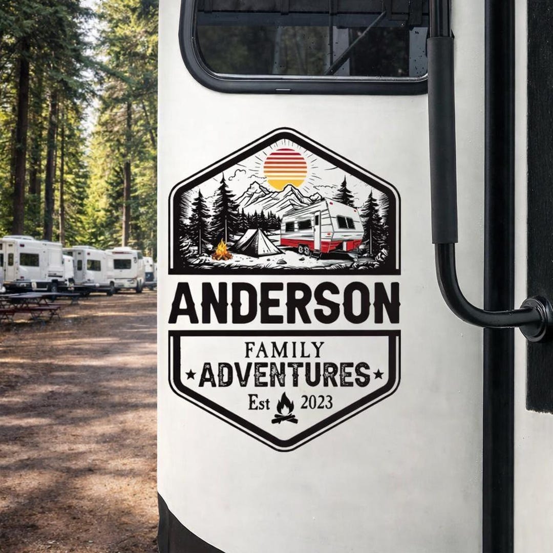 Personalized Rv Tags Family Adventures Personalized RV Decal, Custom Camper Sticker, Family ...