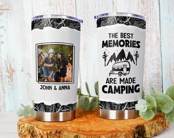 Personalized The best memories are made camping Tumbler - Gift for Camping Couple