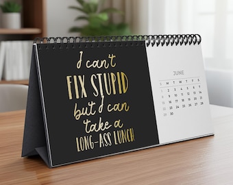 Personalized Funny 2026 Desk Calendar, Colleague Boss Friend Swear Calendar, Hr Staff Coworker Humor Gift, White Elephant Gift, Office Decor
