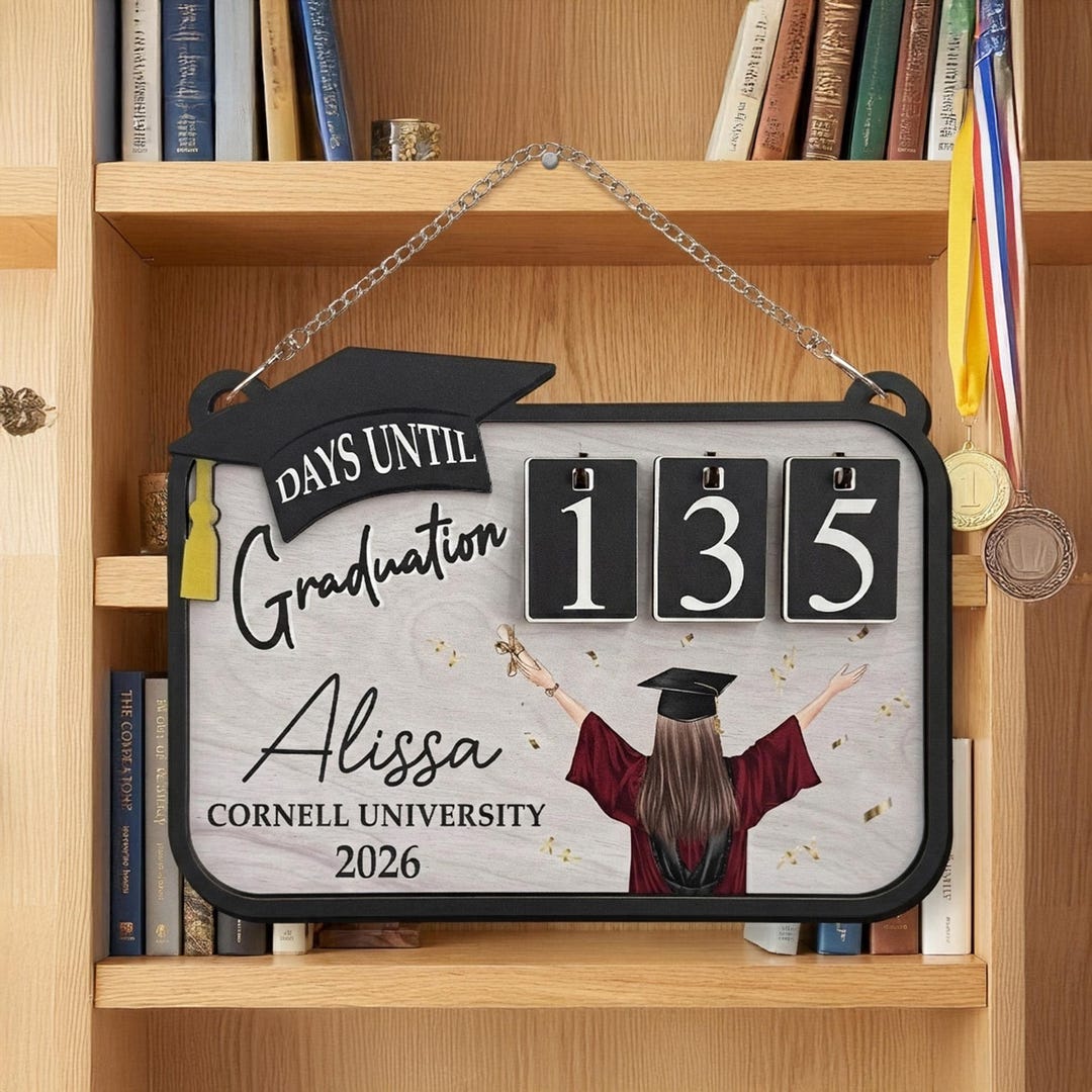Graduation Background Countdown Timer Personalized Days Until Graduation Countdown Sign, Custom Class of 2026 ...