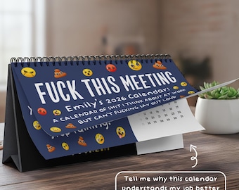 2026 Sweary Desk Calendar, Personalized Coworker Funny Gag Gift, White Elephant Exchange Gift, Boss Funny Calendar, Office Desk Decoration