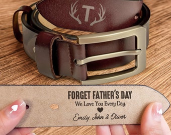 Personalized Handmade Belt Gift For Dad, Father's Day Gift for Dad, Engraved Leather Belt for Husband,  Grandpa Belt, Custom Belt for Men