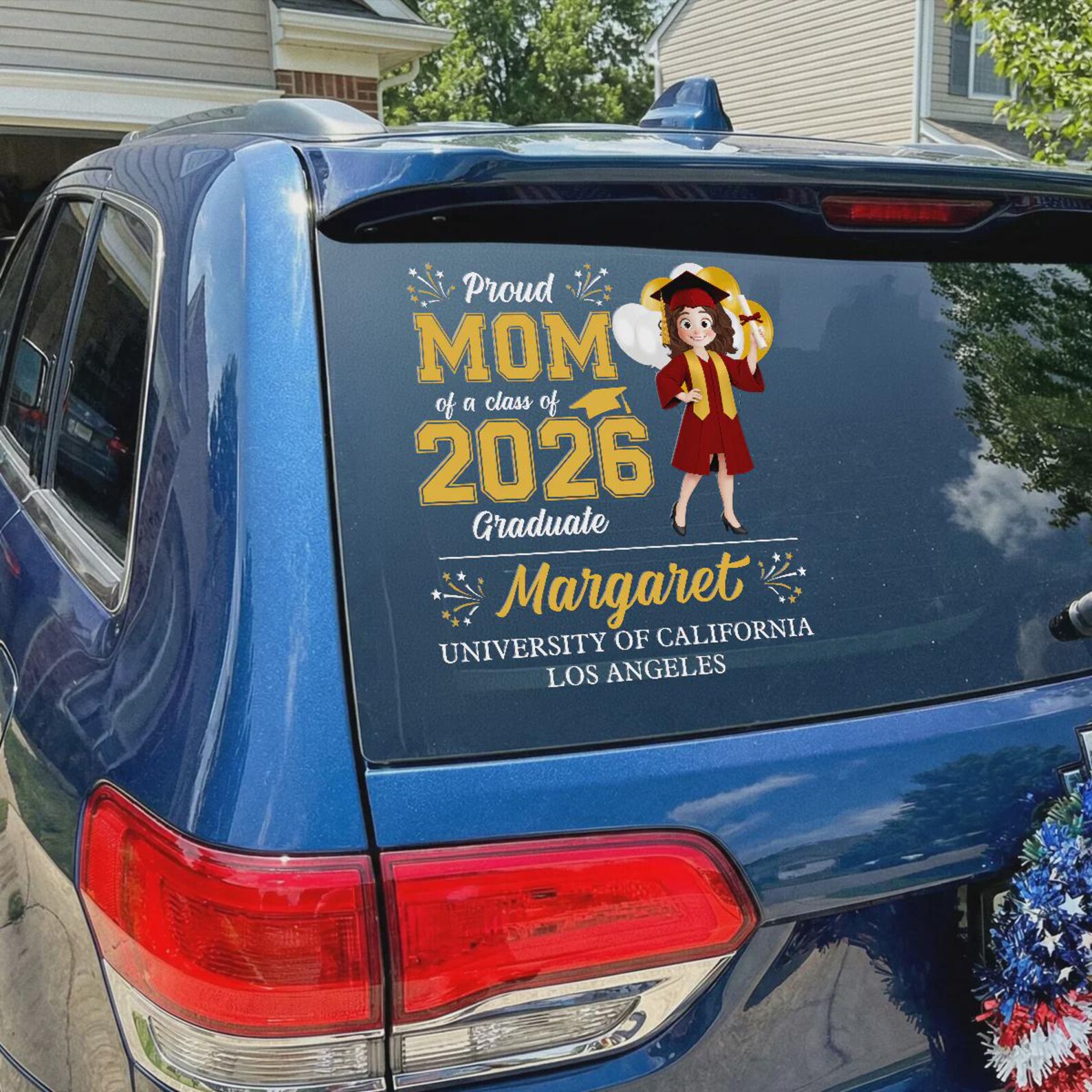 Proud Graduation Personalized Decal, Custom Class of 2026 Car Window ...