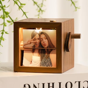 Friend Photo Flipbook Frame, Bestie Personalized Photo Box With Light, Picture Box Friendship Gift For Her, Bff Home Decor, Soul Sister Gift