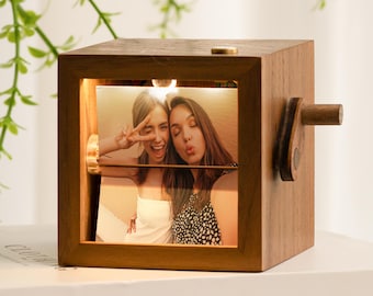 Friend Photo Flipbook Frame, Bestie Personalized Photo Box With Light, Picture Box Friendship Gift For Her, Bff Home Decor, Soul Sister Gift