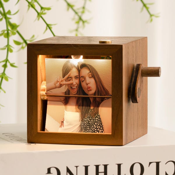 Friend Photo Flipbook Frame, Bestie Personalized Photo Box With Light, Picture Box Friendship Gift For Her, Bff Home Decor, Soul Sister Gift