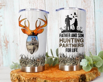 Personalized Father And Son Hunting Partner For Life Tumbler  - Father's Day Gift Idea for Hunting Dad