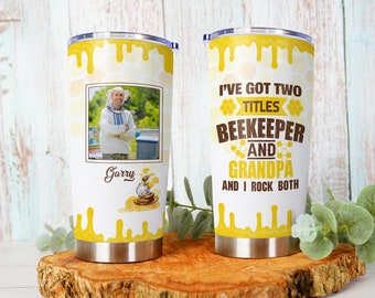 Gobelet d'apiculteur grand-père personnalisé - Idée cadeau fête des pères pour grand-père