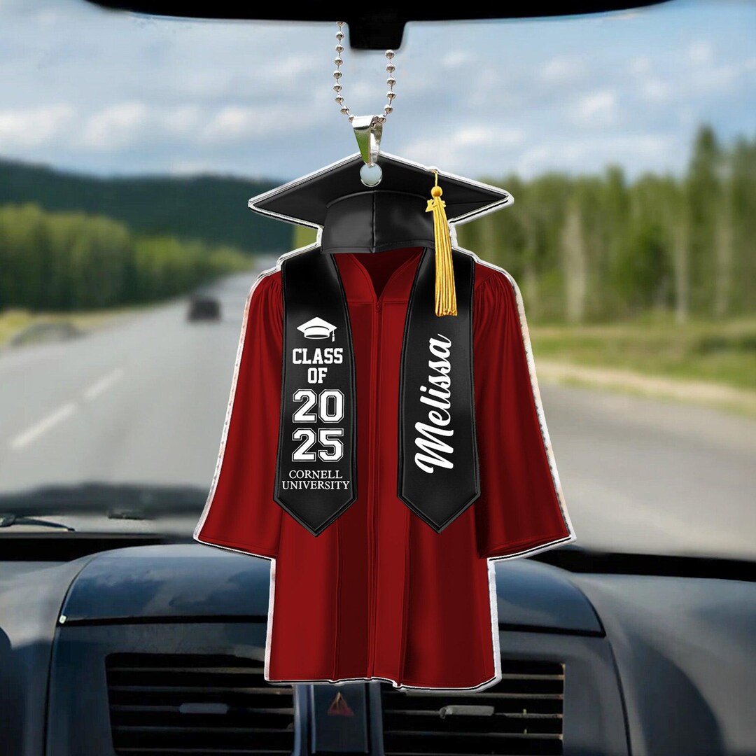 Graduation Ornaments Class of 2025, Personalized Rear View Mirror ...