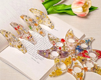 Birth Flower Book Lover, Custom Resin Book Page Holder, Floral Resin Thumb Page Holder, Page Spreader, Book Accessories, Book Lover Gift