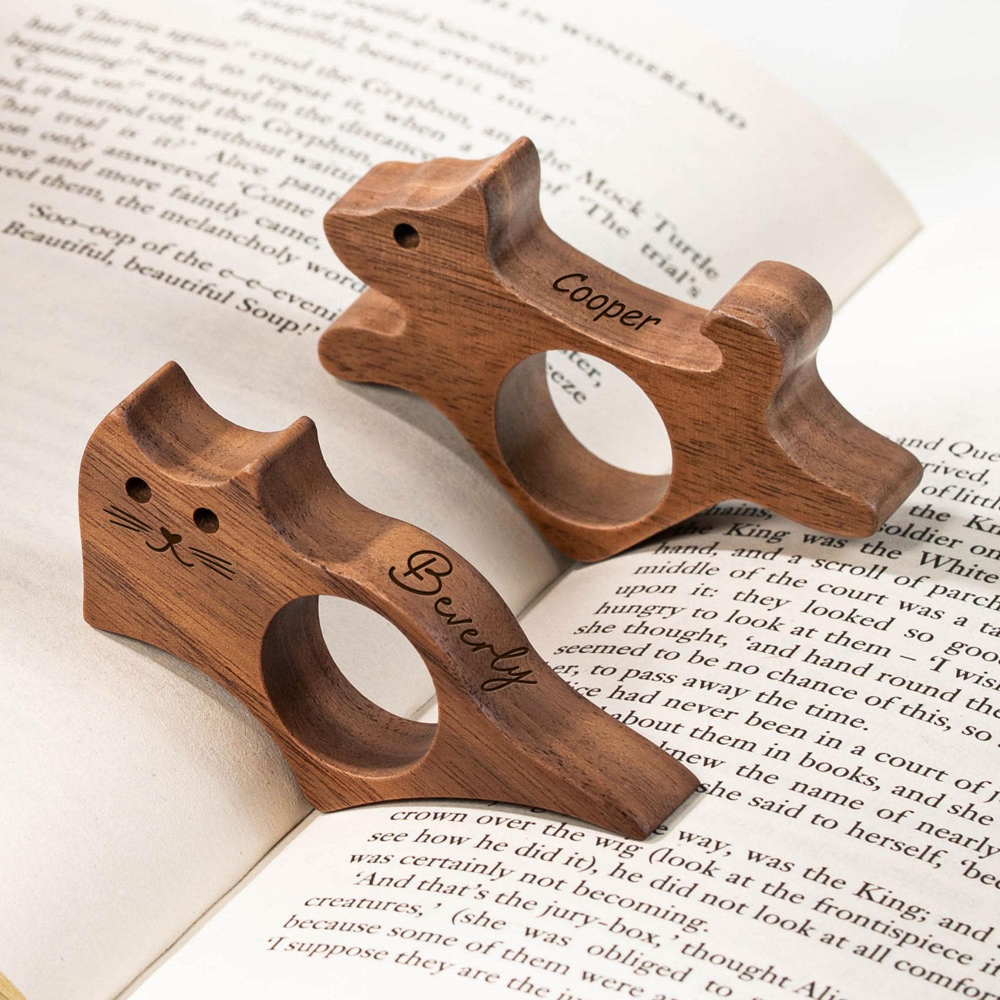 Discover Custom Pet Shape Book Page Holder, Personalized Cat Reading Lover Gift, Thumb Book Holder, Dog Book Ring, Wood Page Spreader, Bookworm Gift