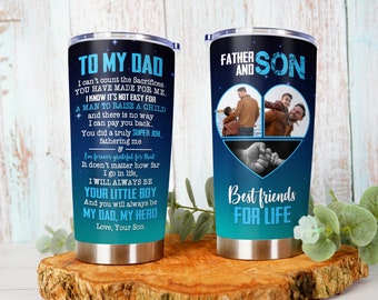 Personalisierte Vater und Sohn Beste Freunde fürs Leben Vatertagsbecher - Vatertagsgeschenkidee für Papa von Son
