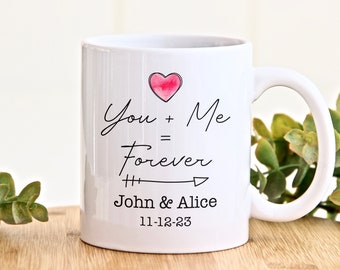 Personalized Couple Forever Together Mugs, Custom Wedding Gift, Personalized Wedding Mugs, Engagement Gift, Gifts For Couple