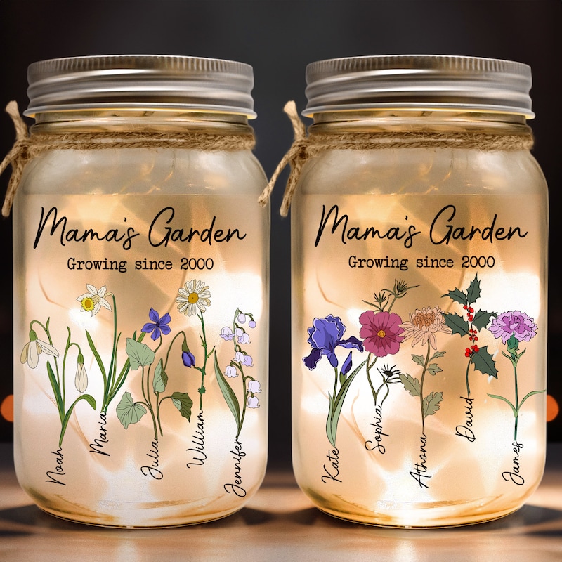 And She Lived Happily Ever After - Personalized Custom Mason Jar Light