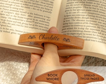 Spread Those Pages, Personalized Book Page Holder, Gift for Book Lover, Walnut Book Thumb Spreader, Custom Engraving Page Holder