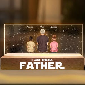 Personalized I Am Their Father LED Night Light, Bedroom Night Lamp, Father&#39;s Day Gift for Dad, Grandpa Gift, Night Light Gift, Home Decor