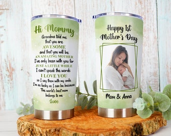 Personalisierter New Mom Becher mit individuellem Foto - Happy First Mother's Day Gift