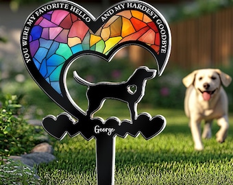 Personalized Dog Memorial Garden Stake: Pet Loss Gift