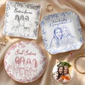 Custom Best Friend Photo Jewelry Dish, Besties Picture Trinket Tray Toile De Jouy Style, Gift For Soul Sister Gift, Ring Holder Gift For Her product logo