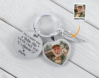 Personalized Memorial Photo Keychain: Loss Sympathy Gift