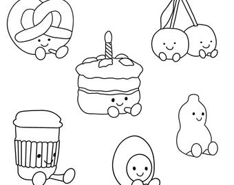 Digital colouring page download | jellycat foods