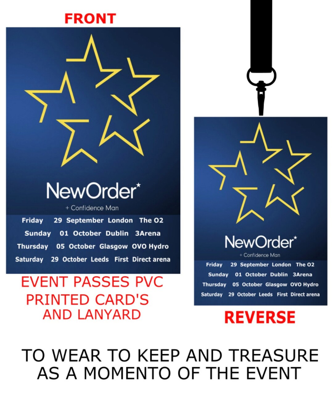 New Order Tour 2023 Uk Dates PVC Card Lanyard Etsy UK