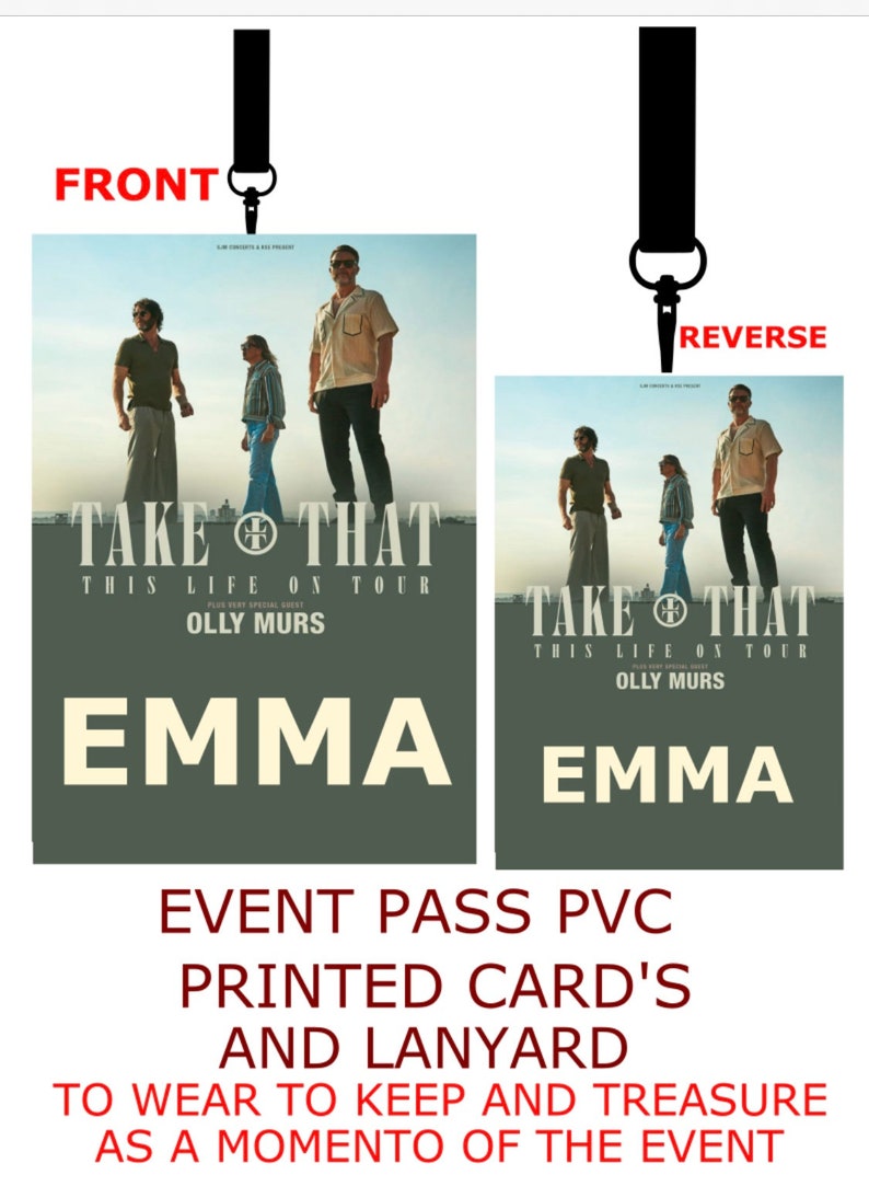 Take That Tour 2024 This Life on Tour PVC Card Lanyard Etsy