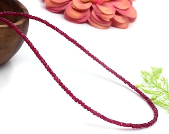 Delicata collana girocollo in rubino, collana girocollo delicata con perline di cristallo di rubino curativo, collana girocollo minimalista in pietra di rubino naturale, regalo