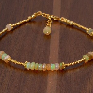 3-mm-Opal-Armband, vergoldet oder aus Sterlingsilber, minimalistischer Schmuck