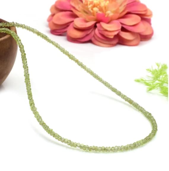 Dainty Peridot Choker Necklace: Beaded August Birthstone Crystal