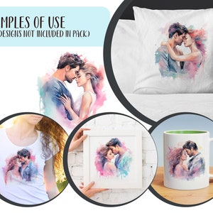 Watercolor Couple Clipart: Romantic Pastel Illustrations (JPG Digital Files) image 9