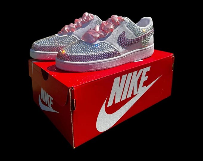 Featured listing image: Barbie pink bedazzle Crystal-Embellished Kicks for Sale