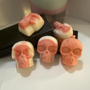100% Soy 3oz. Gothic Skull, Ghosts, Fall Leaves & Pumpkin Wax Melts in Halloween Scents.