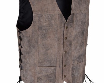 Authentic Suede Leather Waistcoat 100% Real Genuine Leather Traditional Fashion Stylish Unique Vest Dark Brown Attire For Men