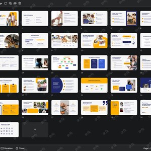 May include: A presentation with 31 slides about insurance. The slides are in a dark gray background with yellow and blue accents. The slides contain text, charts, and images. The title of the presentation is "Insurelyte".
