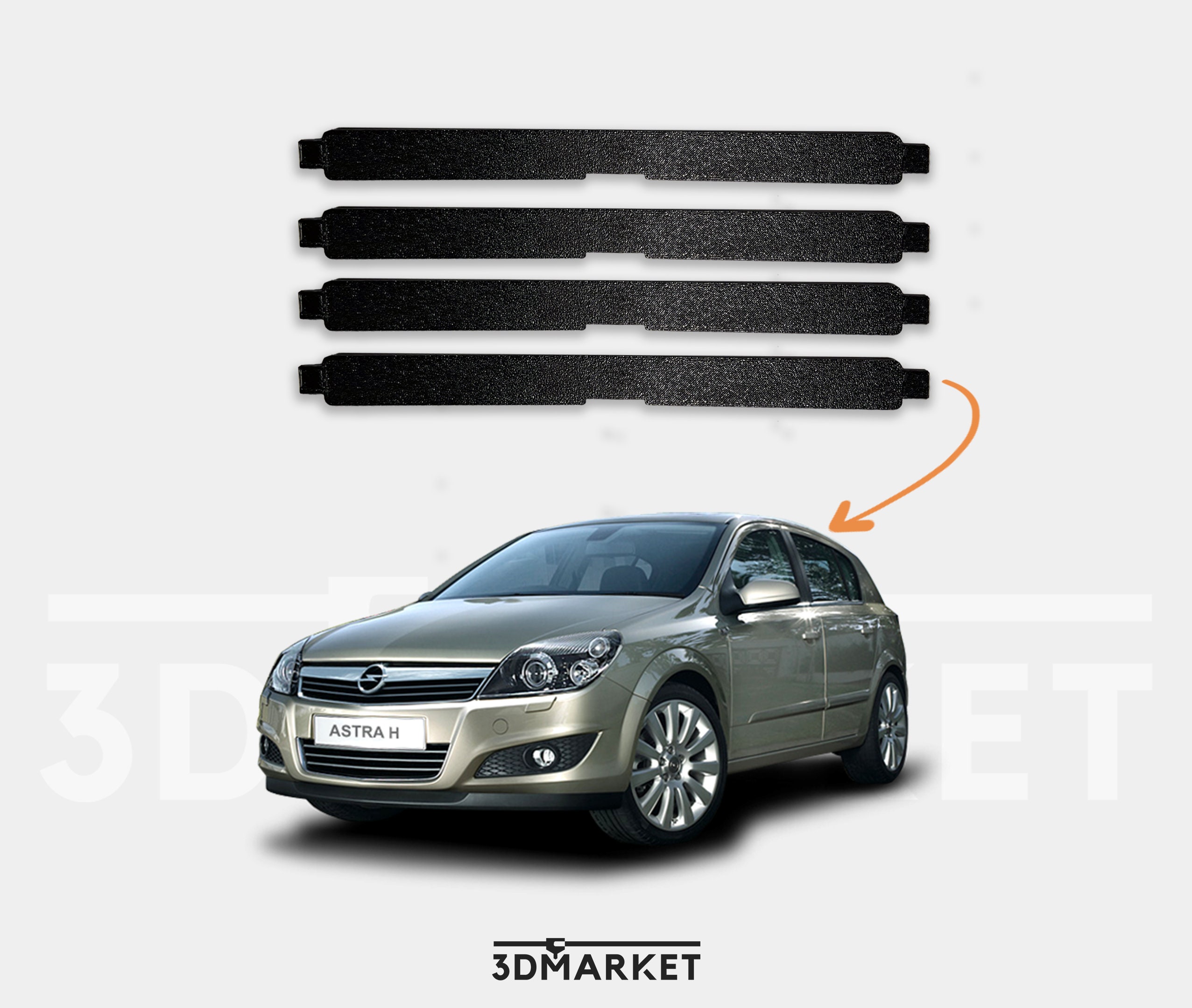 Opel Astra H (HB) Aluminum roof rails (chrome) – buy in the online shop of