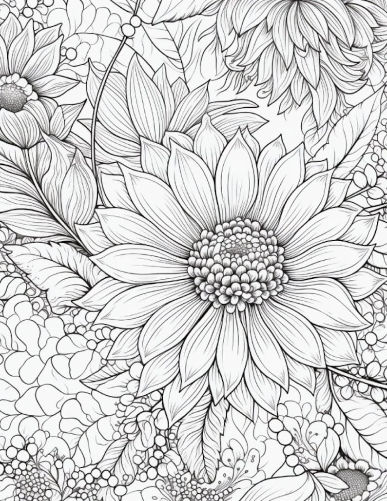 Adult Coloring Book Vol II, 25 Intricate Floral Coloring Pages, Adult ...