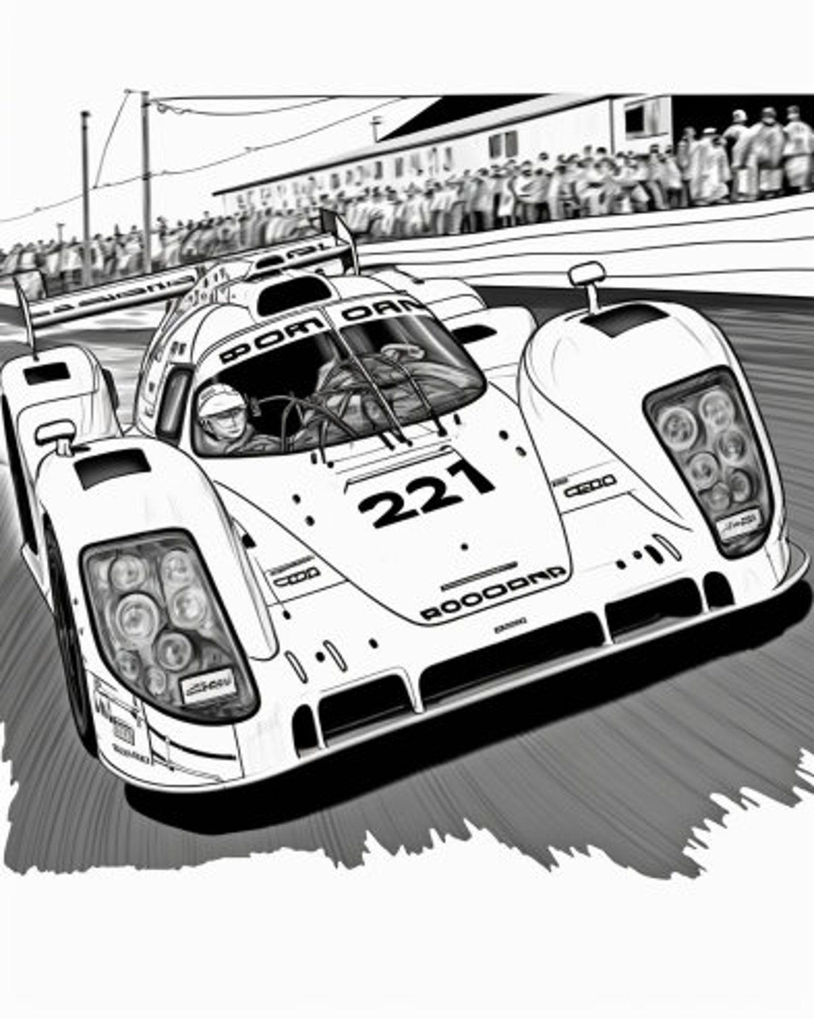 Adult and Kids Coloring Book, 35 Race Car Coloring Pages, Adult and Kid ...
