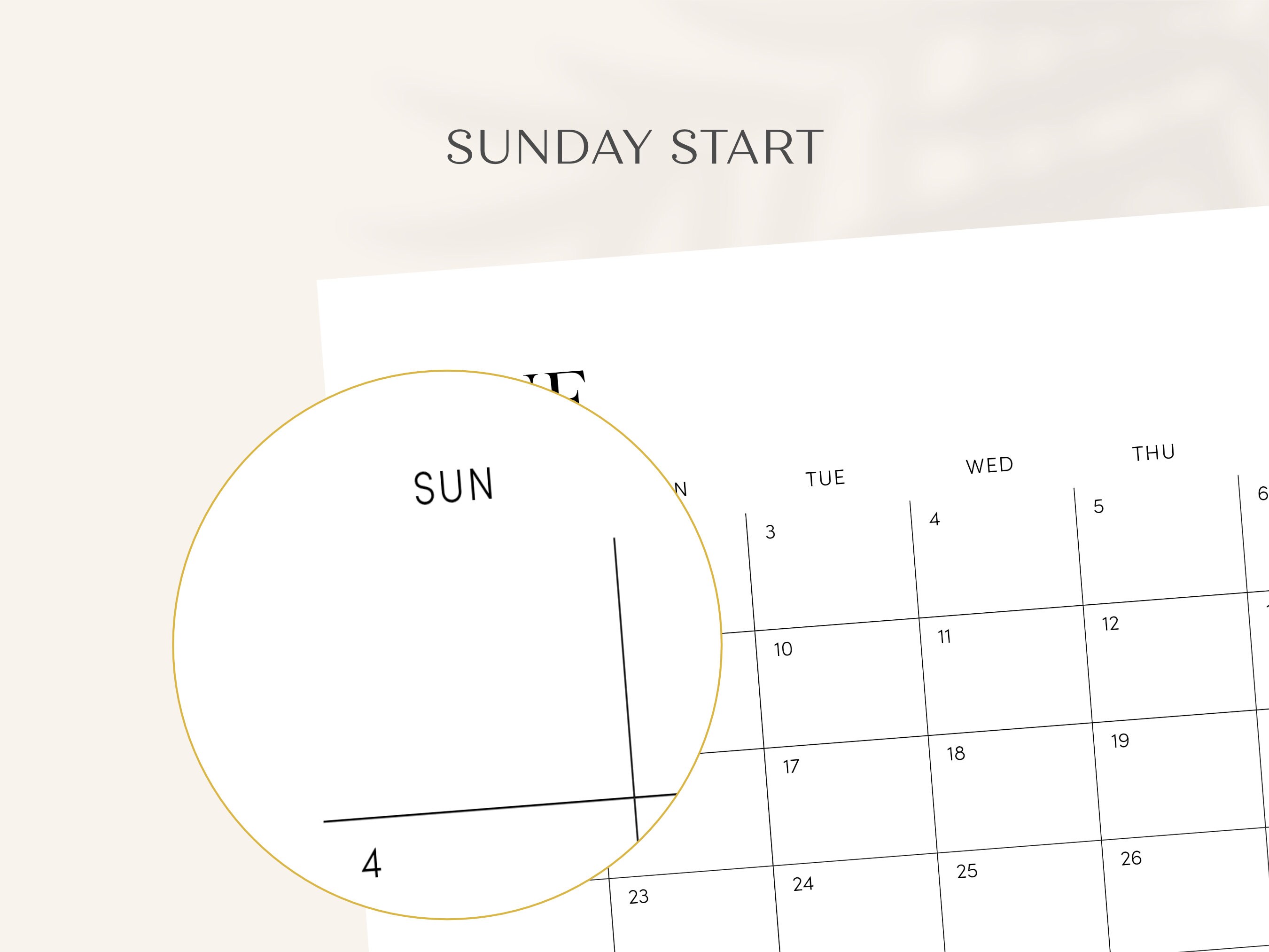 2025 Monthly Calendar Planner, Printable Sunday Start PDF, Landscape ...