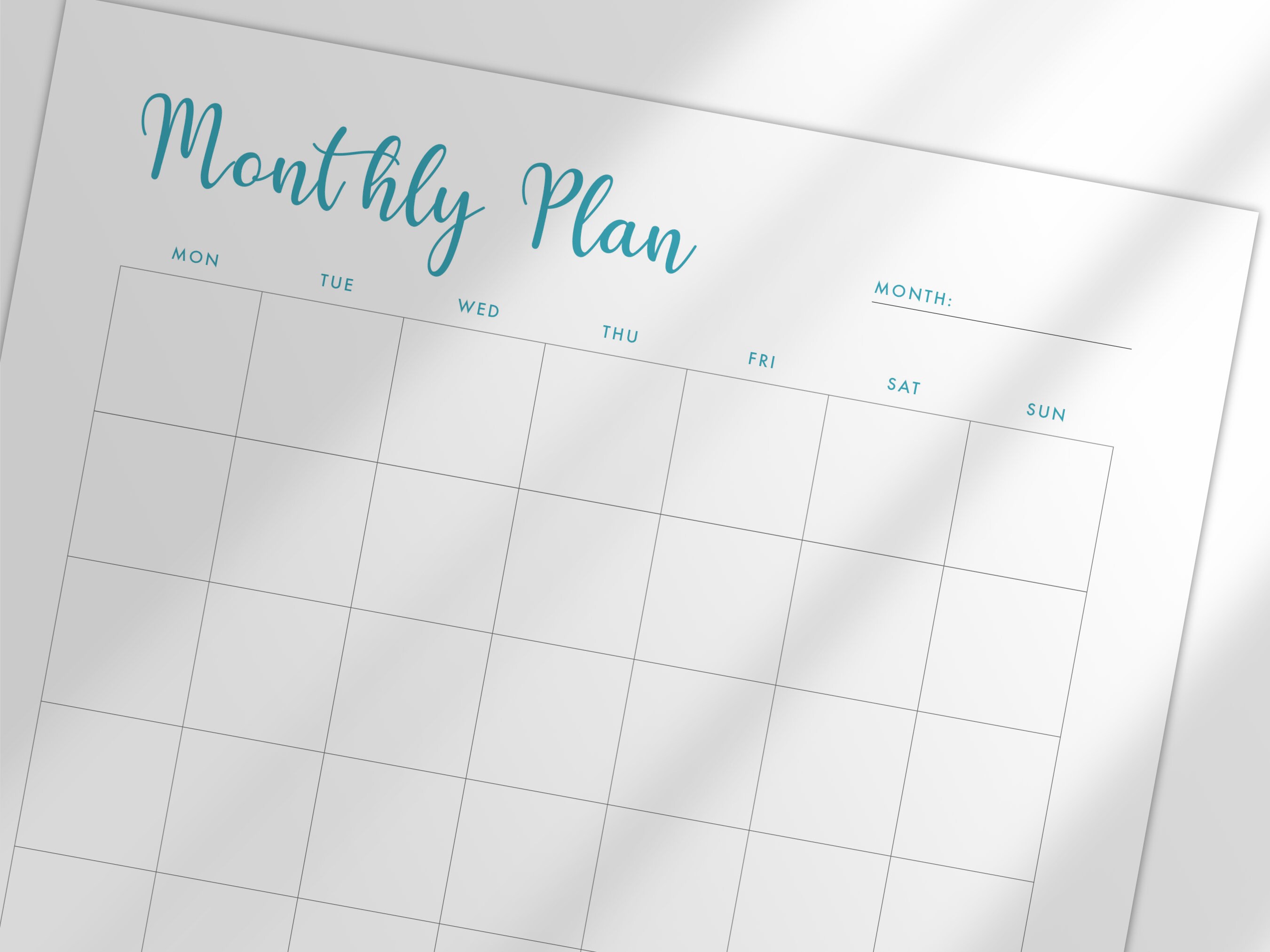 Printable Monthly Planner Pages, Digital Planner Template, US Letter ...