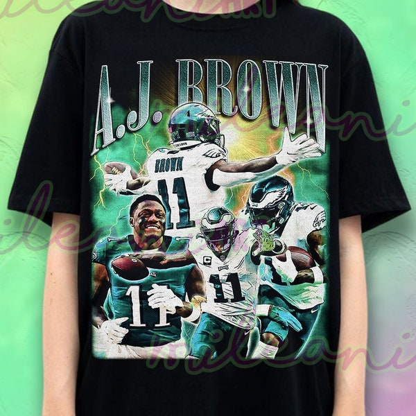 Aj Brown Vintage 90s Graphic Style T-Shirt, Aj Brown Shirt, Vintage Oversized Sport Tee, Unisex shirt, American Football Bootleg Gift ME272