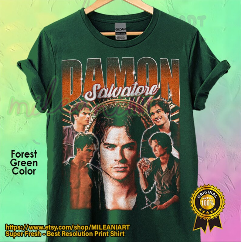 Camisa retro Damon SalvatoreSudadera Damon Salvatore, camiseta Damon