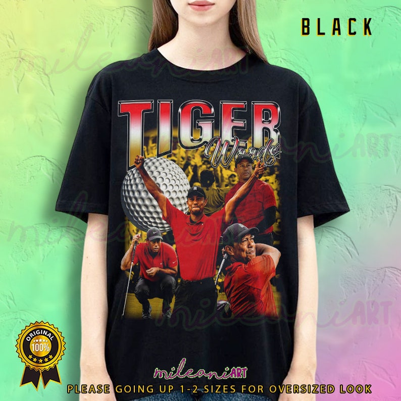 Tiger Woods Vintage Tee Shirt, Tiger Woods Golf Shirt Tshirt