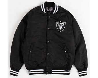 Raiders Men's Black Bomber College Jacket