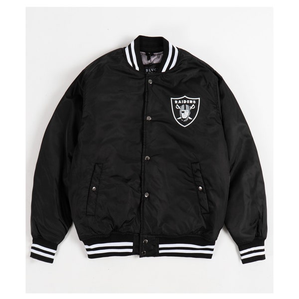 Blouson aviateur noir universitaire Raiders pour homme