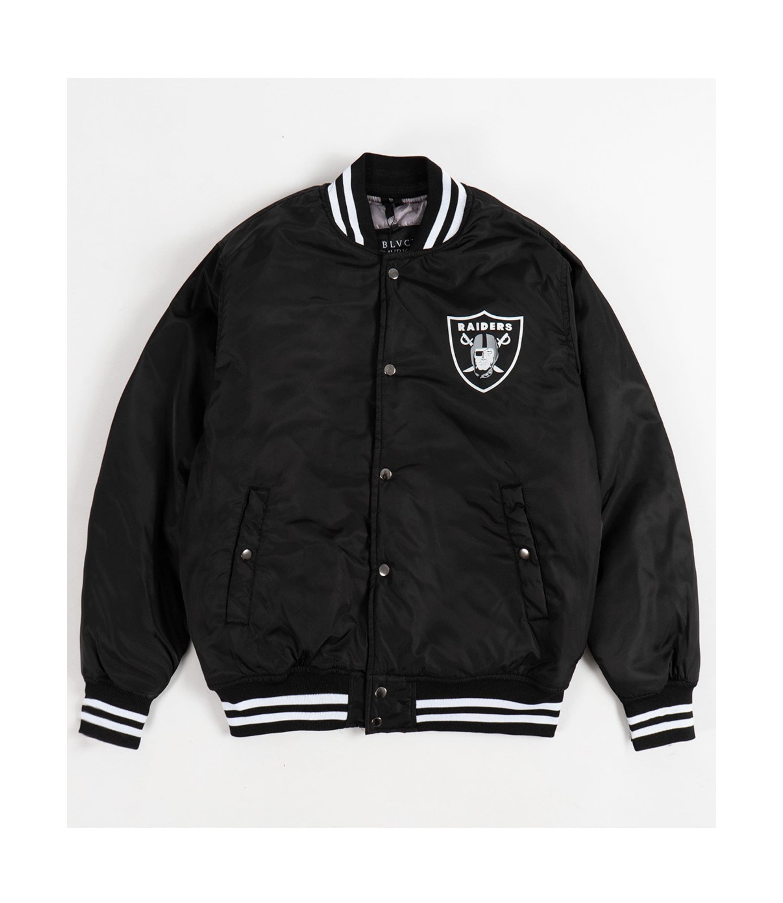 Raiders Men s Black Bomber College Jacket Etsy UK