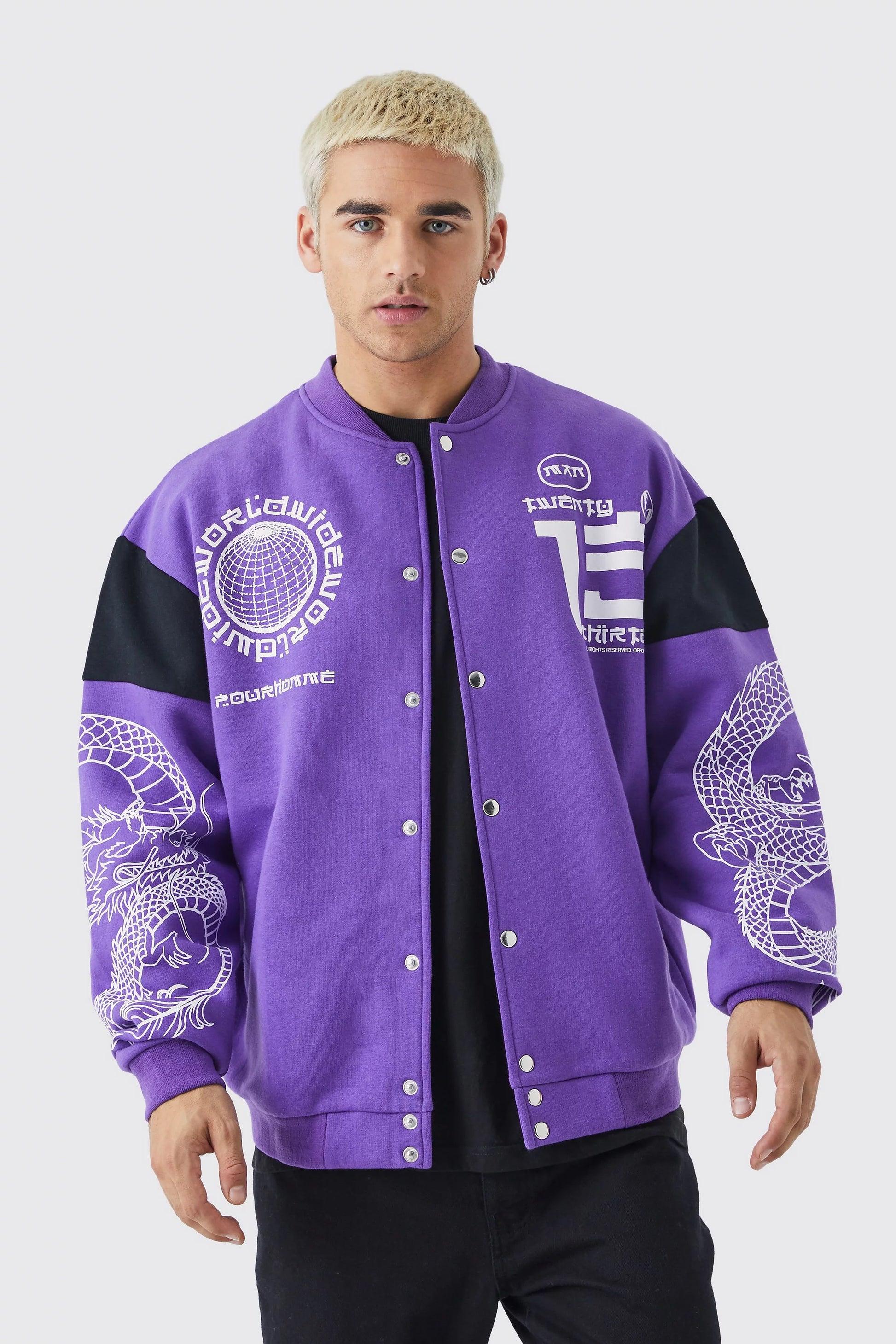 Purple Trippy Hippie Men's Bomber Jacket main image 1