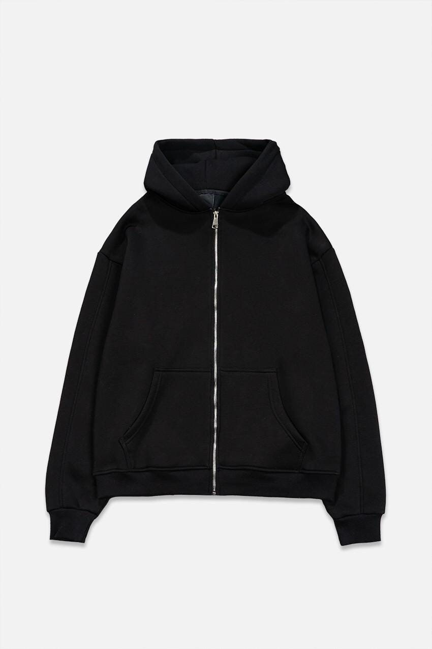 Oversized black zip hoodie 2025