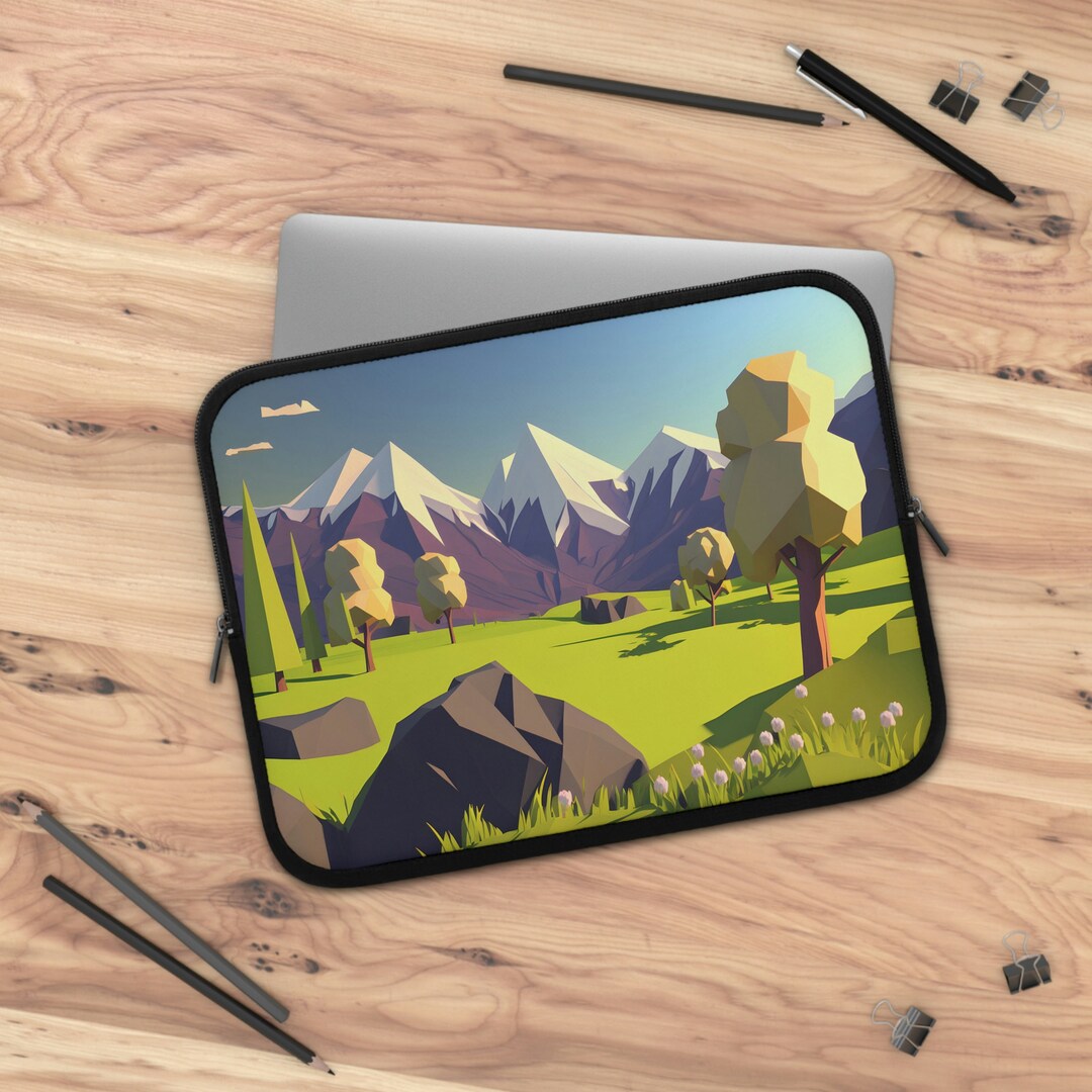 Low Poly Landscape Laptop Sleeve Etsy